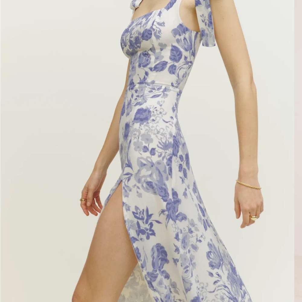 Reformation Twilight Dress Blue and White Midi size 10